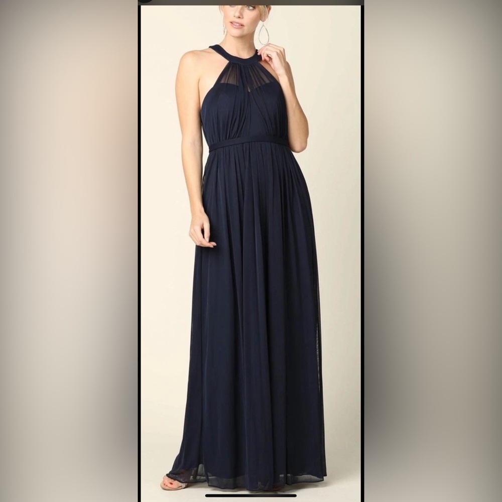 Camille La Vie Dress Size 2, Navy, Wedding, Formal, Prom - Halter Neck, Evening